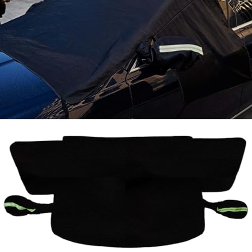 Image of KITUREK Car Windshield Cover for Ice and Snow, Large Automobile Windshield Frost Cover with Side Window and Rearview Mirror Protector, Windshield Snow Cover Universal for Most Cars SUVs
