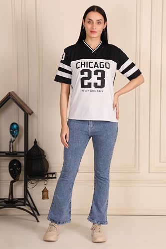 Image of BLACKSTEP Women Oversized Cotton Jersey Tshirt | Loose Fit Streetwear Casual Top | Drop Shoulder Longline T Shirt for Girls College Wear Travel Gym Daily Outfit