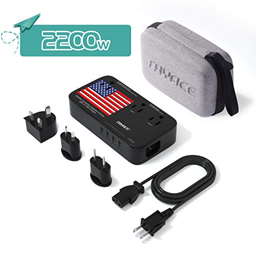 TRYACE 2200W Travel Voltage Converter with 10A Dual Adapter 4-Port USB, Travel Power