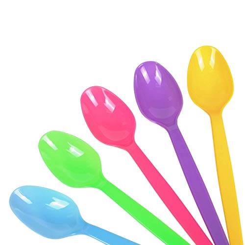 Karat U2100 (Rainbow) 5.9\" PS Heavy-Weight Disposable Teaspoon, Rainbow (Pack of 1000)