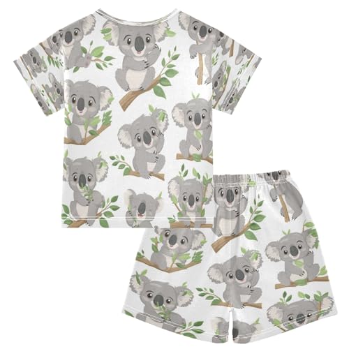 Koala in The Branch Kids Pjs Set Boys Girls Summer Short-Sleeve Sleepwear Pajamas 2PCS2