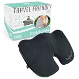 Cushy Tushy Premium Foldable Travel Seat Cushion - for Relief of Lower Back, Sciatic, Butt and Tailbone Pain - for Home & Office Use, Perfect for Travel or Driving - Coccyx Seat Cushion