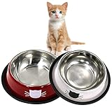 katzenfutter hunde 😻 [Sicherheit und Haltbarkeit] : Die Katzennapf Set besteht aus verstärktem Edelstahl. Im Vergleich zum Kunststoff ist der Edelstahl Katzennapf umweltfreundlicher, zäh, sturzsicherer, virenfreier und sorgt für die Ernährung von Kleintieren. Geeignet für nasses, trockenes Tierfutter und Wasser.