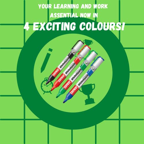 Image of Eduway Whiteboard Marker Set of 4 |Easily Erasable Ink |(Assorted Ink Colours) (Set of 4, Red, Blue, Black, Green)