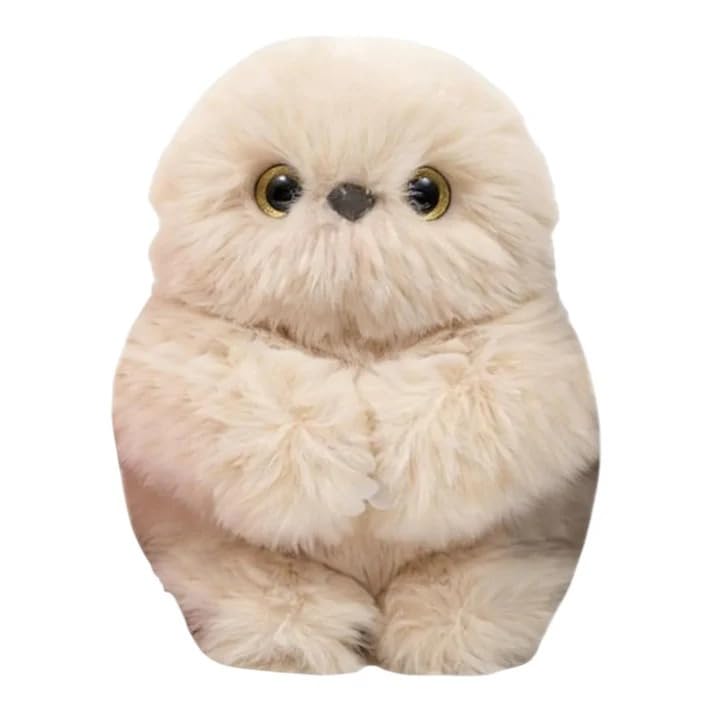 Image of JB'S LAND Cute Owl Plush Toy for Backpack & Handbag Decoration with Singing & Head-Turning Action - Soft Furry Stuffed Owl Hanging Pendant for Kids Room Decor Birthday Gift (White)