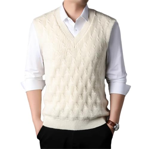 Mens Fall Winter Knit Pullover V Neck Argyle Sweater Vest Sleeveless Casual Waistcoat