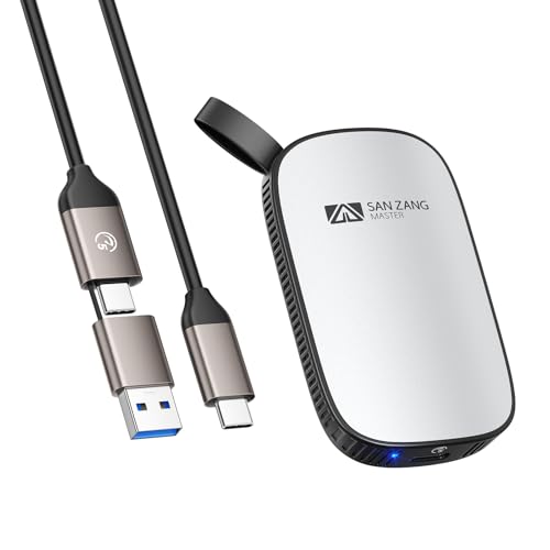 SAN ZANG MASTER Externe SSD 512GB Portable SSD Modernes Minimalistisches Speicherkapazität SSD Festplatte Extern/Leichtes Aluminiumgehäuse/USB-C Kompatibel mit PC/Laptop/Phone 15/16/17