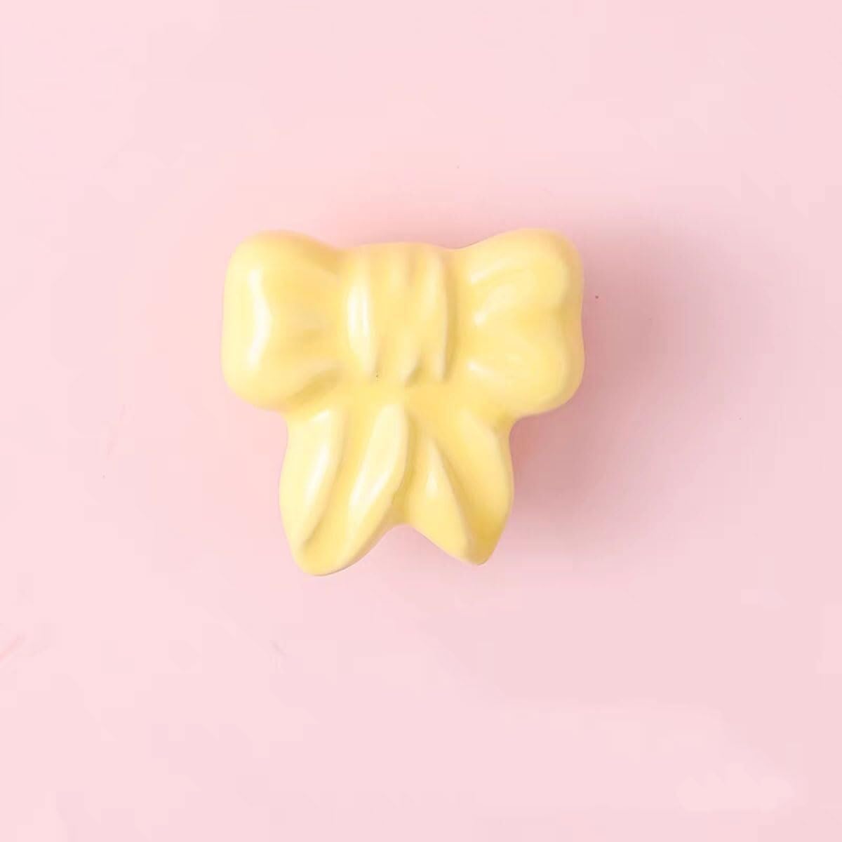 Paqwtyb Yellow Knob Pulls, 1 Pc Ceramic Butterfly Knot Bedroom Cute Home Decor Wardrobe Dresser Pulls