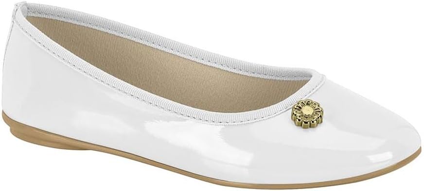 Sapatilha Infantil Feminina Verniz Branco Molekinha 2502.1003