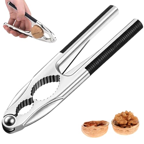 Ebksqs Nussknacker aus Edelstahl Walnussknacker mit rutschfestem Griff für Haselnüsse Macadamias UVM. Multifunktional & robust