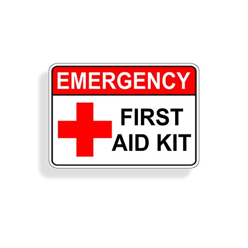 Buy Emergency First Aid Kit Sticker Self Adhesive Vinyl Decal for DIY