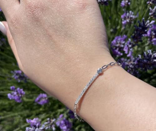 Image of Polar Light Signature Canadian Diamond Charm Bracelet in .925 Sterling Silver - Choice of Rolo or Paperclip Style Chain