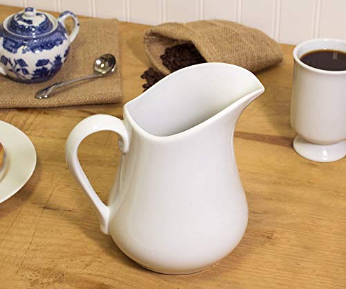 Teoch Creamer Pitcher With Handle, Fine White Porcelain, 16-Ounces #TOP1
