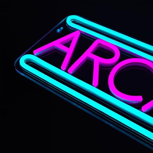 Image of Arcade Neon Sign Arcade Neon Light for Wall Decor USB Powered Dimmable Arcade LED Neon Lights Sign for Game Room for Game Room Recreation Living Room Birthday Gift Man Cave Bedroom Decor