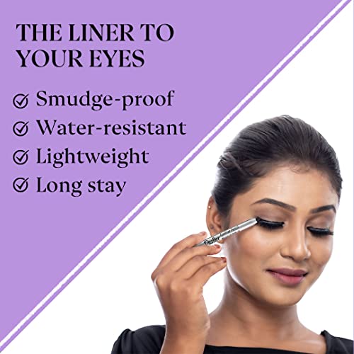 Dazller Eyeliner Pencil, 1.5g, Jet Black Matte, Smudge-proof, Water-resistant, Lightweight, Long stay, Smooth gliding, Built-in sharpener, (Black 1) - Image 5