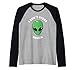 Testa Aliena Verde Non Parlo UFO Fan UFO Umano Maglia con Maniche Raglan