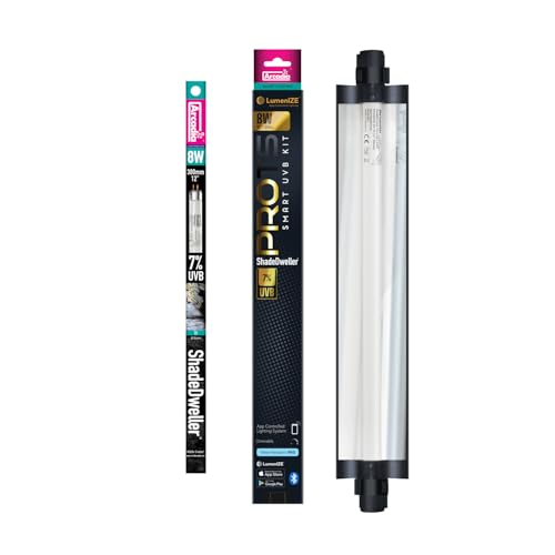 Arcadia LumenIZE ProT5 Reptile Light Fixture Kit 13 Long 8 Watts 7% UVB ShadeDweller Smart UVB Light for Reptiles Geckos Skinks Chameleons and Arboreal Tanks Easy to Use Indoor Lighting Setup