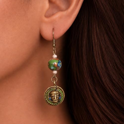 Image of Handcrafted Bohemian & Tribal Earrings for Women - Ethnic Brass, Floral & Festival-Inspired Statement Designs in Drop, Dangle, Hoop & Stud Styles