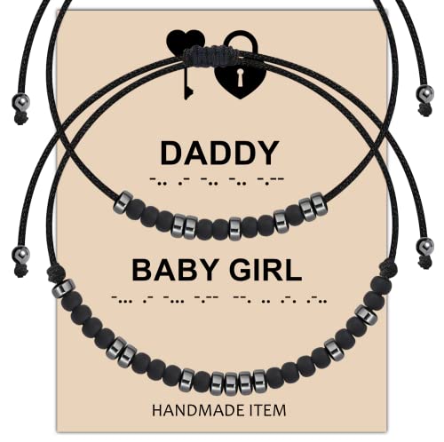 MAOFAED Couple Morse Code Bracelet - Daddy And Baby Girls Gift - Daddydom Gift