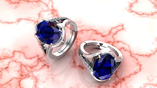 Bague saphir bleu véritable réglable finis les problèmes de taille de doigt - 5