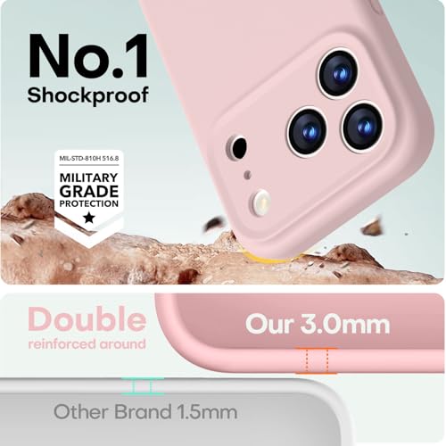 Image of LOVE 3000 Designed for iPhone 17 Pro Max Case, Premium Silicone [Compatible with Magsafe][Soft Anti-Scratch Microfiber Lining] Shockproof Protective Phone Case for Men Women 6.9 inch, Chalk Pink