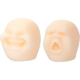 2 Pieces Human Face Emotion Stress Relief Toys for Adults, Fidget Decompression Sensory Toys, Heal Your Mood, White(Happy Style)