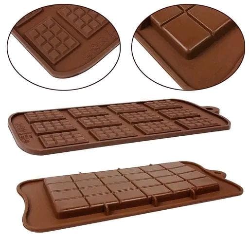 Image of Silicone Chocolate Molds, Breakable Mini Candy Bar, Heart Moulds, Chocolate Bar, 15 Cavity, Mix Design Mould for Cake, Jelly, Candy,Ice,Fondant Making - Pack of 4