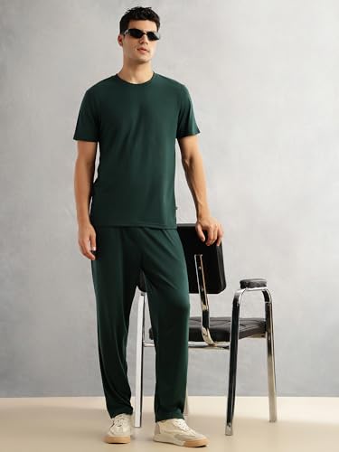 Image of Thomas Scott Men's | Relaxed Fit | Solid | 100% Polyester | Co-Ord Set With Short Sleeve T-Shirt & Trouser