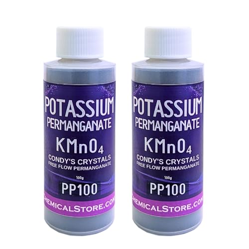Potassium Permanganate - CHEMICALSTORE.COM Condys Crystals FreeFlow Powder | 97% Pure KMnO4 | for Water Purification Disinfection & Aquaculture | Removes Iron & Manganese (200 Grams)