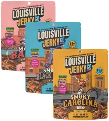 Louisville Jerky Co. Best Sellers 1 Vegan Jerky Variety Pack, 3 oz, 3-Pack