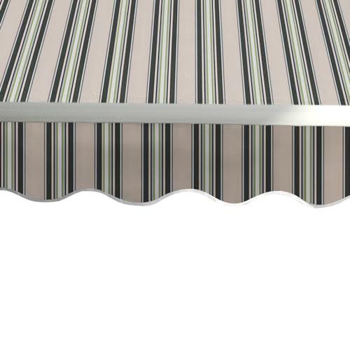 Green Bay Multi-stripe Garden Patio Awning Canopy Sun Shade Shelter Replacement Fabric - 4M x 3M