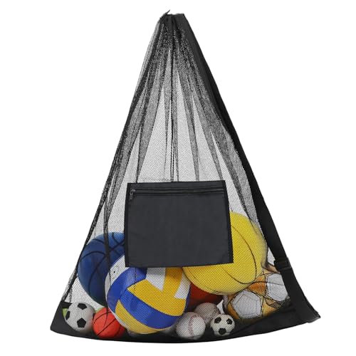 Sosoport Bag Sports Duffle Bag for Football Basketball Soccer Balls Mesh Bag Shoulder Straps Zippered Compartment