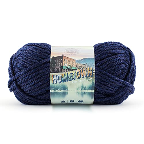 Image of Lion Brand Yarn Hometown Yarn, Super-Bulky Yarn for Knitting, Crocheting, and Crafting, 1 Pack, San Diego Navy | Super Bulky Acrylic Fiber for Warm Crochet Blankets, Knit Winter Hats, Chunky Cardigans, Soft Scarves, Weaving