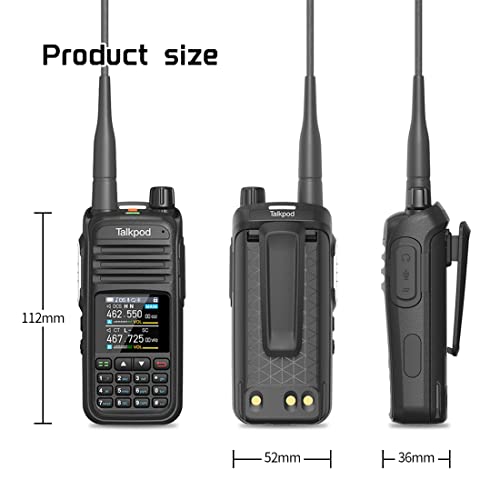Talkpod A36Plus Gmrs Handheld Two Way Radio Walkie Talkies For Adults Long Range With Vhf Uhf Receive, 5W Output, 512 Channels, 1.44Inch Color Screen (Black) #TOP3