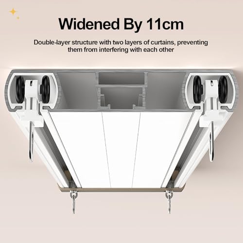 Rail de rideau double robuste coulissant silencieux pour plafond - 8