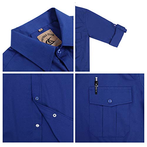 Men's Western Cowboy Long Sleeve Pearl Snap Casual Work Shirts3