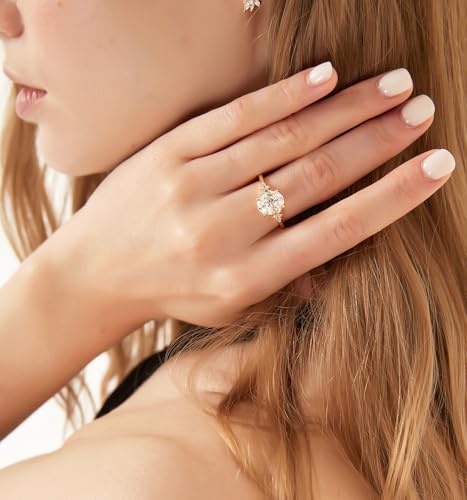 TIGRADE 3CT Engagement Ring Oval Cut Cubic Zirconia Promise Ring Round CZ Eternity Wedding Band for Women Size 3-123