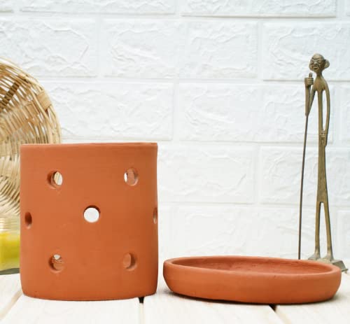 GOLD DUST Orchid Pots, Terracotta Planters - 6 inch, Clay (Pack of 1)