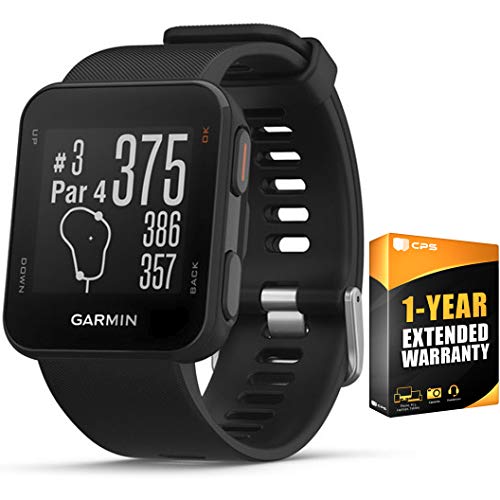 Garmin Approach S10 Lightweight GPS Golf Watch, Black - (010-02028-00) w/ 1 YR CPS Enhanced Protection Pack