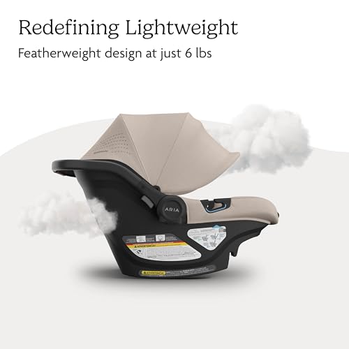 Image of UPPAbaby Aria V2 Lightweight Infant Car Seat - Load Leg + Anti-Rebound Panel - Infant Insert + All-Weather FootCover Included - Direct Stroller Attachment- Ada (Sandstone)