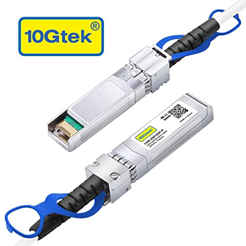 Image of 10Gtek [White 25G SFP28 SFP+ DAC Cable - 25GBASE-CR SFP28 to SFP28 Passive Direct Attach Copper Twinax Cable for Cisco SFP-H25GB-CU2M, Ubiquiti, MikroTik, Supermicro and More, 2-Meter(6.6ft)