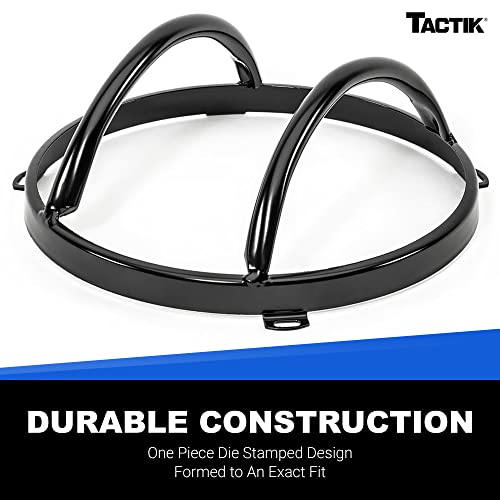 Tactik Euro Style Headlight Guard Pair, Gloss Black - Fits Jeep Wrangler Jk 2007-2018 - Heavy-Duty Rust Resistant Steel Light Covers - Rugged Off-Road Protection For All-Weather Coverage #TOP3