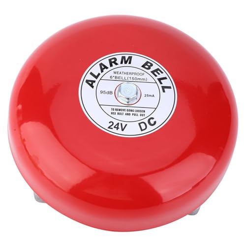 Sunicon 95dB Campainha de Alarme de Incêndio, CB 6B 5.9in Base de Alumínio Elétrica Redonda Campainh