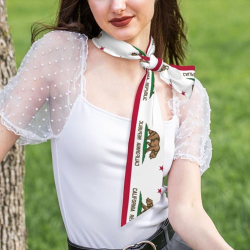 California State Flag Print Elegant Satin Scarf For Women Silk Scarf For Winter Women Scarf Ladies'Clothing Accessory4