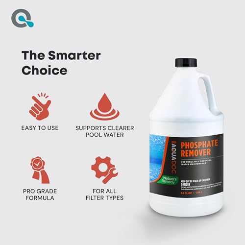 Pool Phosphate Remover - Fast Acting, Maximum Strength Phosphate Removal Pool Chemical - Perfect for Pool Openings to Make Your Pool Phosphate Free - AquaDoc (64 oz)