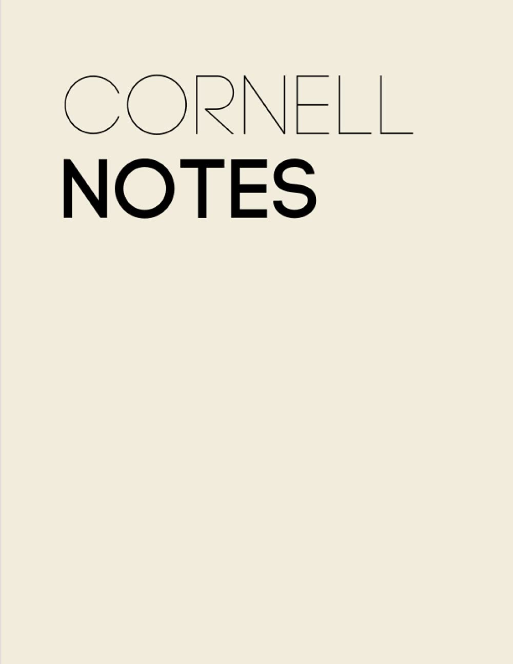 Cornell Notes Notebook: Efficient Note Taking System | School, College, And Work | 200 Pages | Ruled | 8.5 X 11 | High Thoughts Meeting Notes | Minimalistic Cream