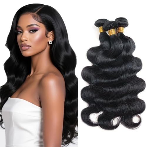 26 28 30 inch Color 1b Human Hair Bundle Natural Black Body Wave 3 Bundles Real Natural Black Body Wave Human Hair Extensions 1B Color 150g