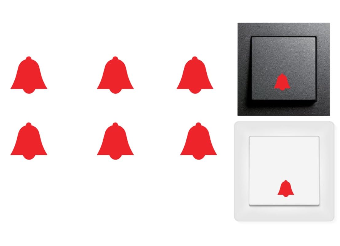 Verkauflade By Chr/Su Red Pack Of 6 Bells Sticker Symbol Sticker Decal (Rpms4/1) (, 10 Mm)