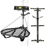 Hawk Ranger Traction Mud Camo 3 Pack Climbing Sticks with Durable Steel Hang On Hunting Treestand and Full Body Safety Harness