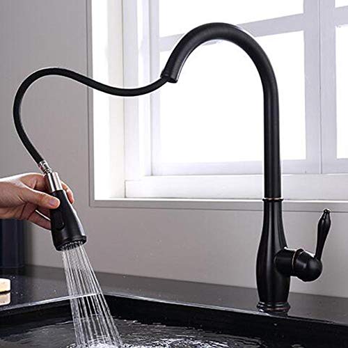 Mitigeur et robinet de cuisine noir à rotation 360 degrés pour évier moderne - 4